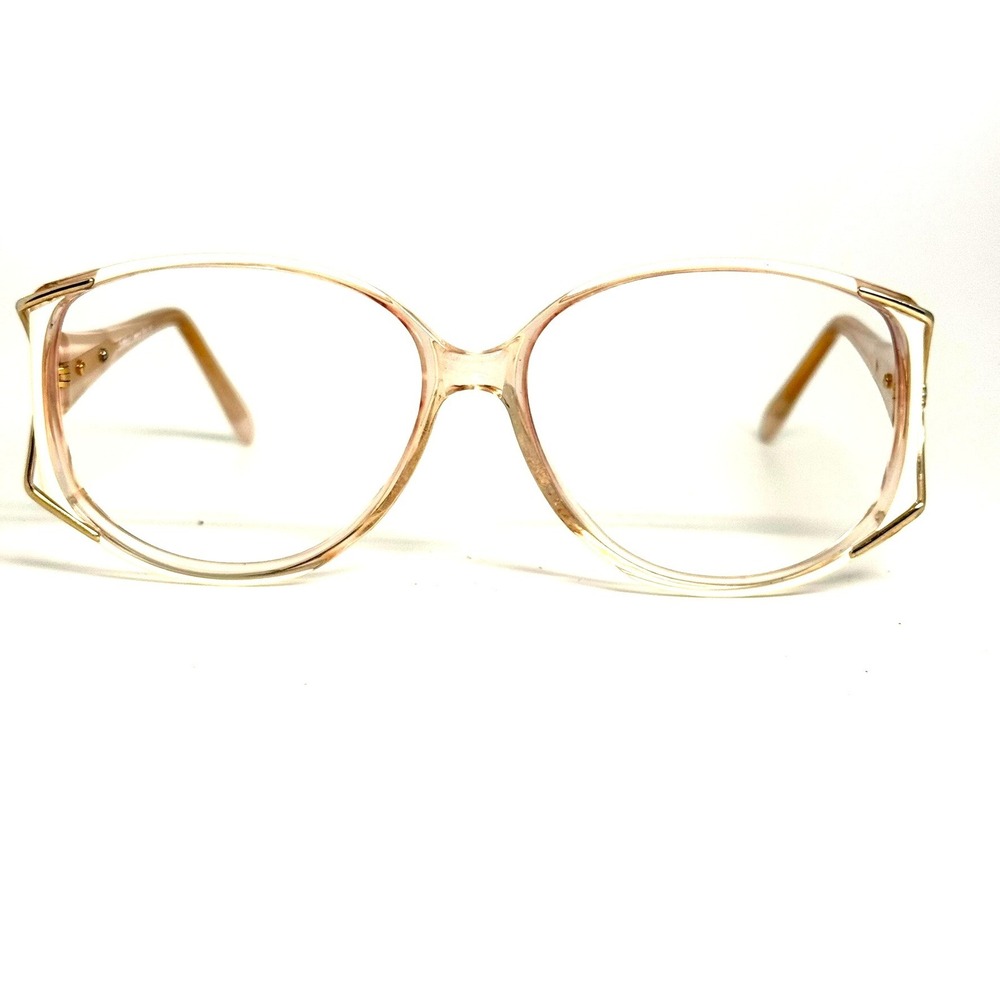 Sophia Loren Vintage Oversized Eyeglass Frames Peach Gold Tone 142 USA 23962